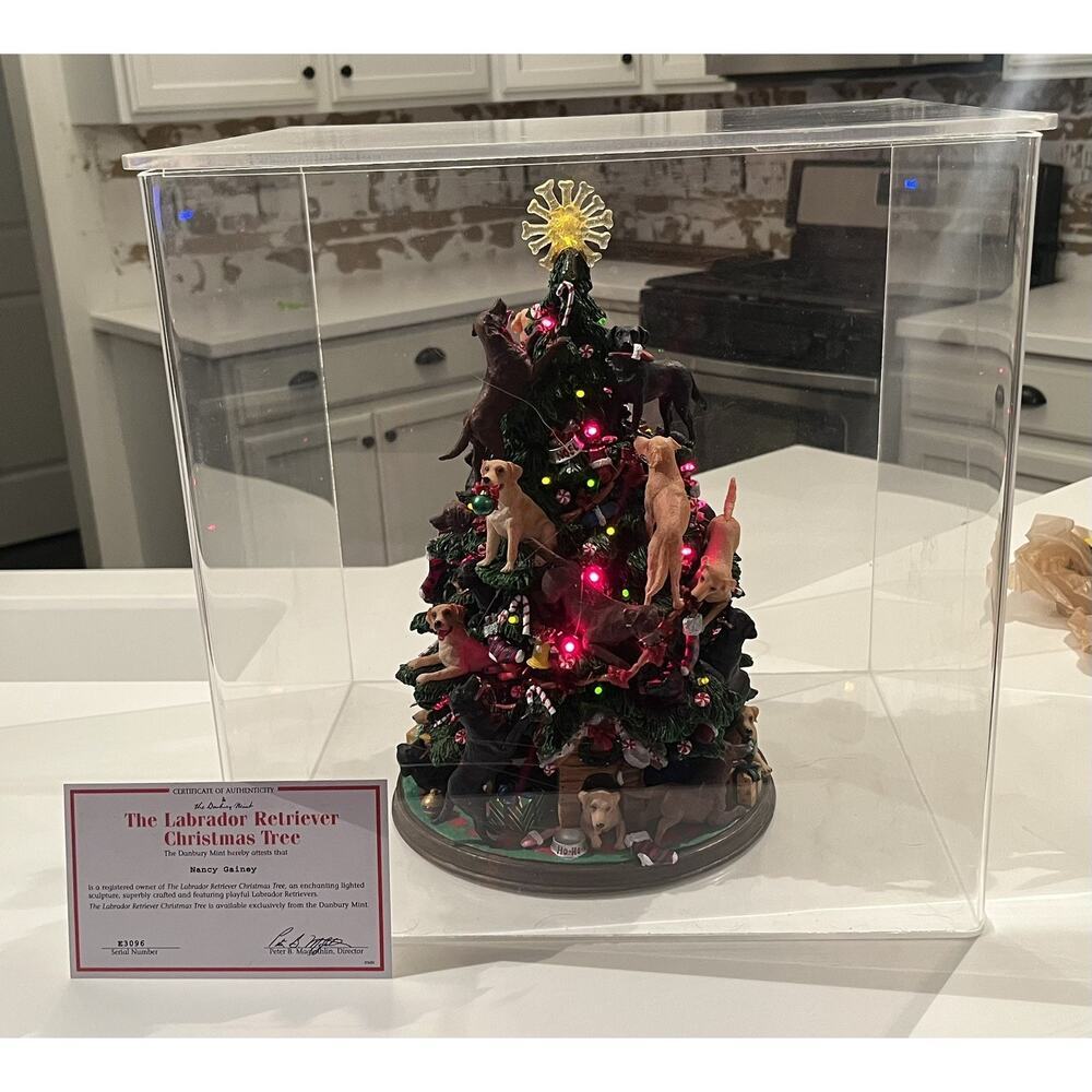 Danbury Mint RARE Labrador Retriever Christmas Tree Dogs Puppies W/Case & Cert.